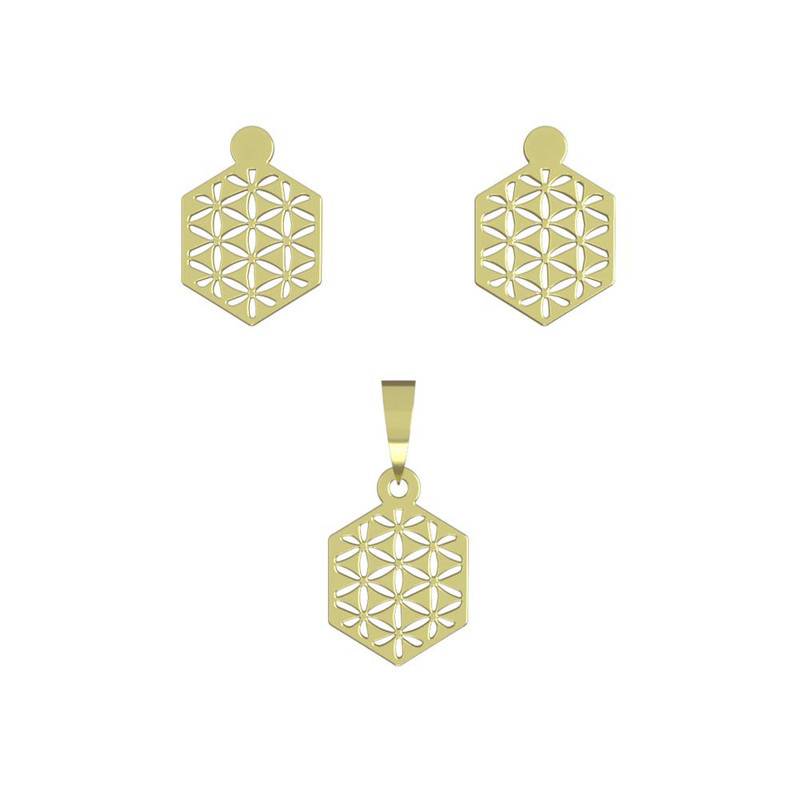 نیم ست طلا 18 عیار زنانه مدوپد مدل شش ضلعی کد NA10518 نیم ست طلا 18 عیار زنانه مدوپد مدل شش ضلعی کد NA10518