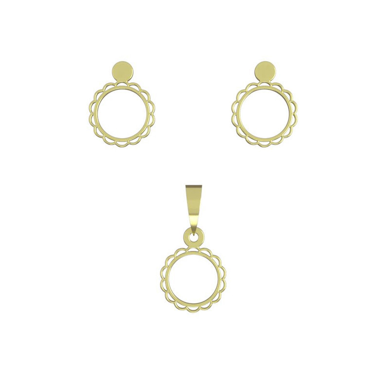 نیم ست طلا 18 عیار زنانه مدوپد مدل دایره کد NA10539 نیم ست طلا 18 عیار زنانه مدوپد مدل دایره کد NA10539