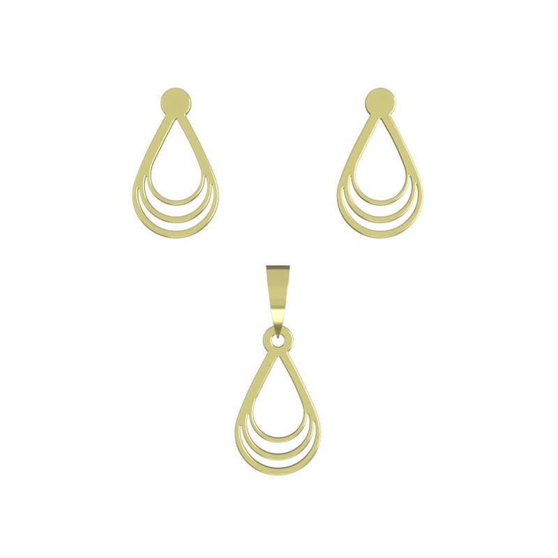 نیم ست طلا 18 عیار زنانه مدوپد مدل اشک کد NA10542 نیم ست طلا 18 عیار زنانه مدوپد مدل اشک کد NA10542