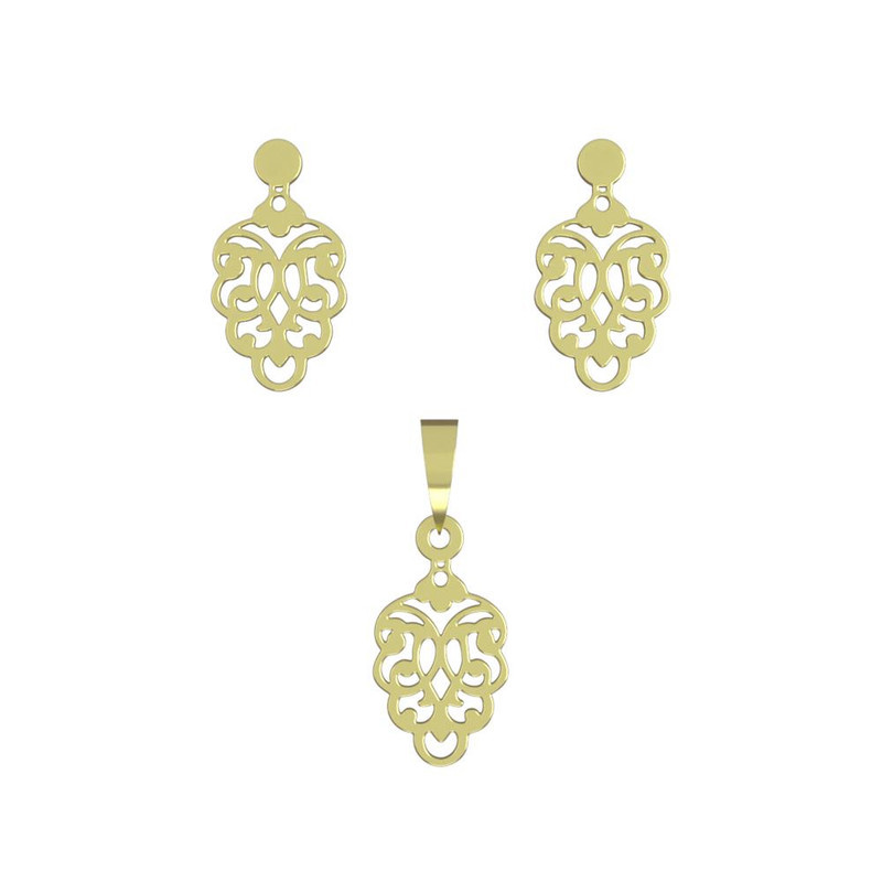 نیم ست طلا 18 عیار زنانه مدوپد مدل اسلیمی کد NA10545 نیم ست طلا 18 عیار زنانه مدوپد مدل اسلیمی کد NA10545