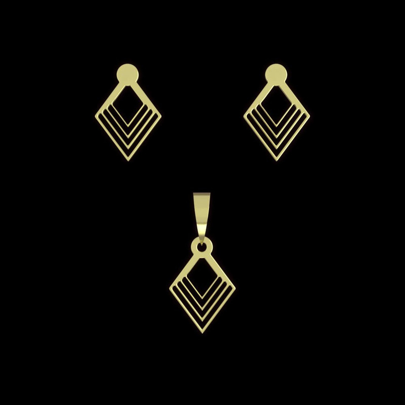 نیم ست طلا 18 عیار زنانه مدوپد مدل لوزی کد NA10576 نیم ست طلا 18 عیار زنانه مدوپد مدل لوزی کد NA10576