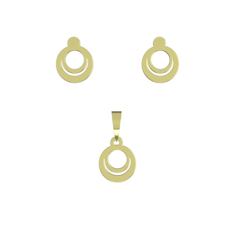 نیم ست طلا 18 عیار زنانه مدوپد مدل دایره کد NA10578 نیم ست طلا 18 عیار زنانه مدوپد مدل دایره کد NA10578