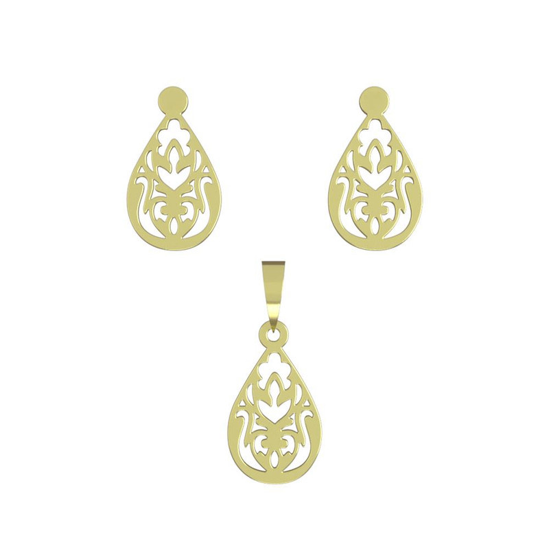 نیم ست طلا 18 عیار زنانه مدوپد مدل اسلیمی کد NA10579 نیم ست طلا 18 عیار زنانه مدوپد مدل اسلیمی کد NA10579