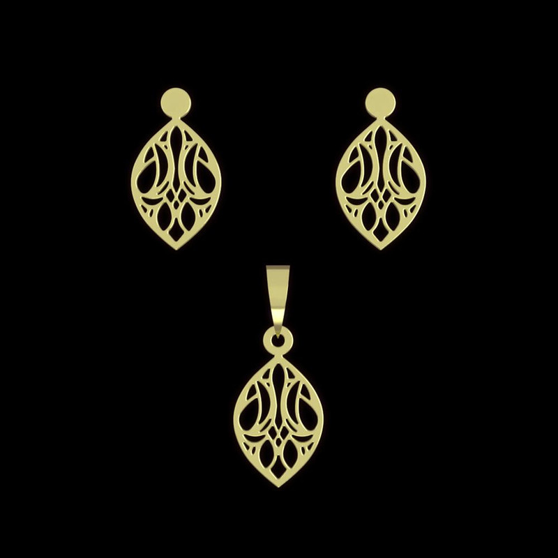 نیم ست طلا 18 عیار زنانه مدوپد مدل اسلیمی کد NA10587 نیم ست طلا 18 عیار زنانه مدوپد مدل اسلیمی کد NA10587