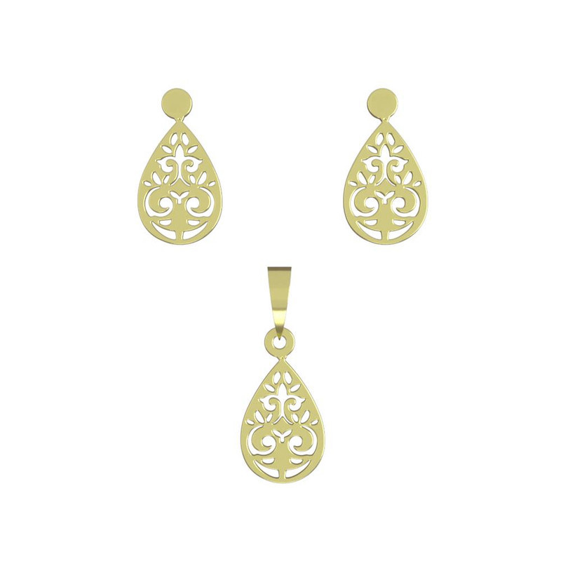 نیم ست طلا 18 عیار زنانه مدوپد مدل اسلیمی کد NA10593 نیم ست طلا 18 عیار زنانه مدوپد مدل اسلیمی کد NA10593