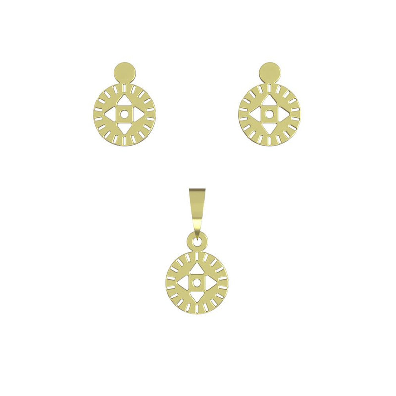 نیم ست طلا 18 عیار زنانه مدوپد مدل دایره کد NA10607 نیم ست طلا 18 عیار زنانه مدوپد مدل دایره کد NA10607