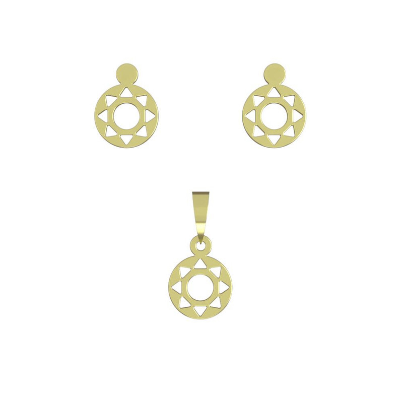 نیم ست طلا 18 عیار زنانه مدوپد مدل دایره کد NA10609 نیم ست طلا 18 عیار زنانه مدوپد مدل دایره کد NA10609