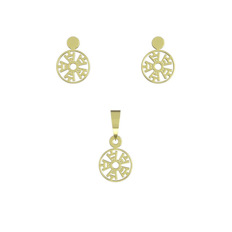 نیم ست طلا 18 عیار زنانه مدوپد مدل دایره کد NA10658