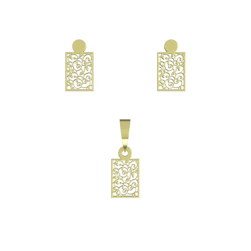 نیم ست طلا 18 عیار زنانه مدوپد مدل مستطیل کد NA10655 نیم ست طلا 18 عیار زنانه مدوپد مدل مستطیل کد NA10655