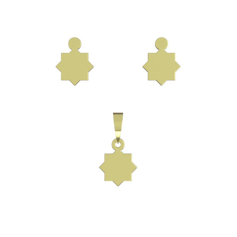 نیم ست طلا 18 عیار زنانه مدوپد مدل اسلیمی کد NA10656