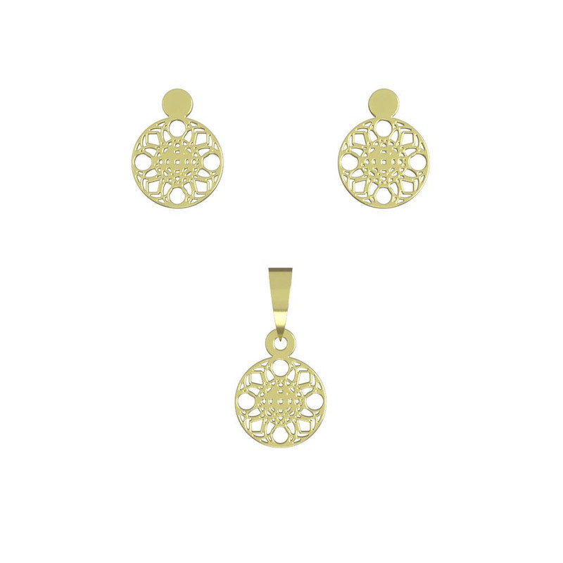 نیم ست طلا 18 عیار زنانه مدوپد مدل دایره کد NA10668