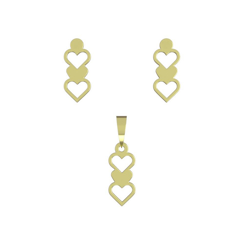 نیم ست طلا 18 عیار زنانه مدوپد مدل قلب کد NA10700