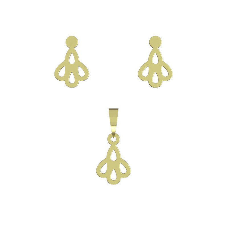 نیم ست طلا 18 عیار زنانه مدوپد مدل هندسی کد NA10737