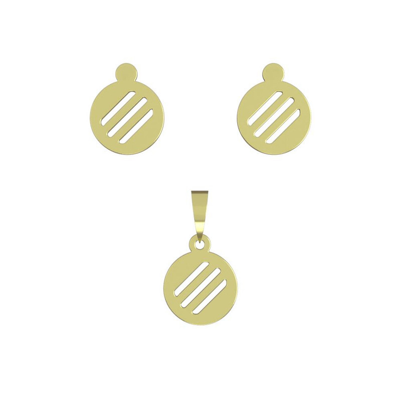 نیم ست طلا 18 عیار زنانه مدوپد مدل دایره کد NA10744