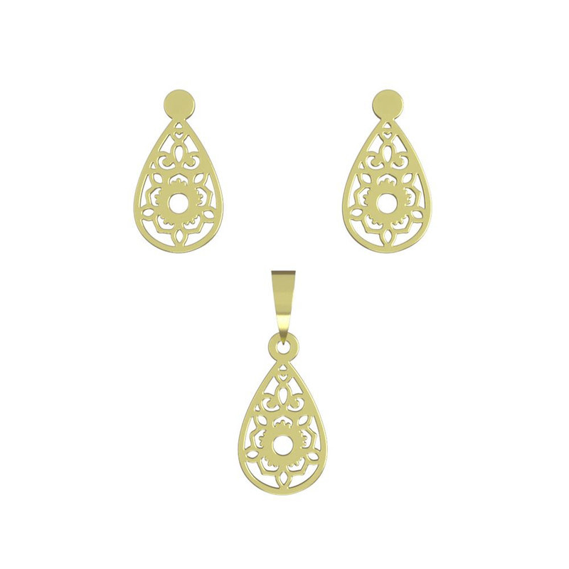 نیم ست طلا 18 عیار زنانه مدوپد مدل اشک کد NA10753 نیم ست طلا 18 عیار زنانه مدوپد مدل اشک کد NA10753