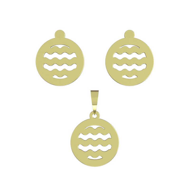 نیم ست طلا 18 عیار زنانه مدوپد مدل دایره کد NA10756