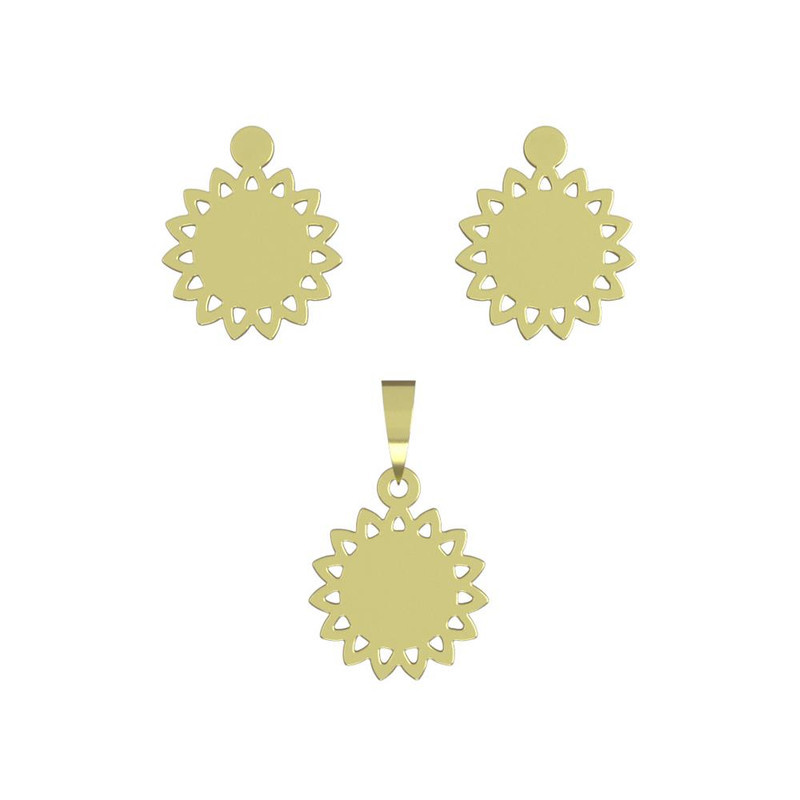 نیم ست طلا 18 عیار زنانه مدوپد مدل گل کد NA10763 نیم ست طلا 18 عیار زنانه مدوپد مدل گل کد NA10763