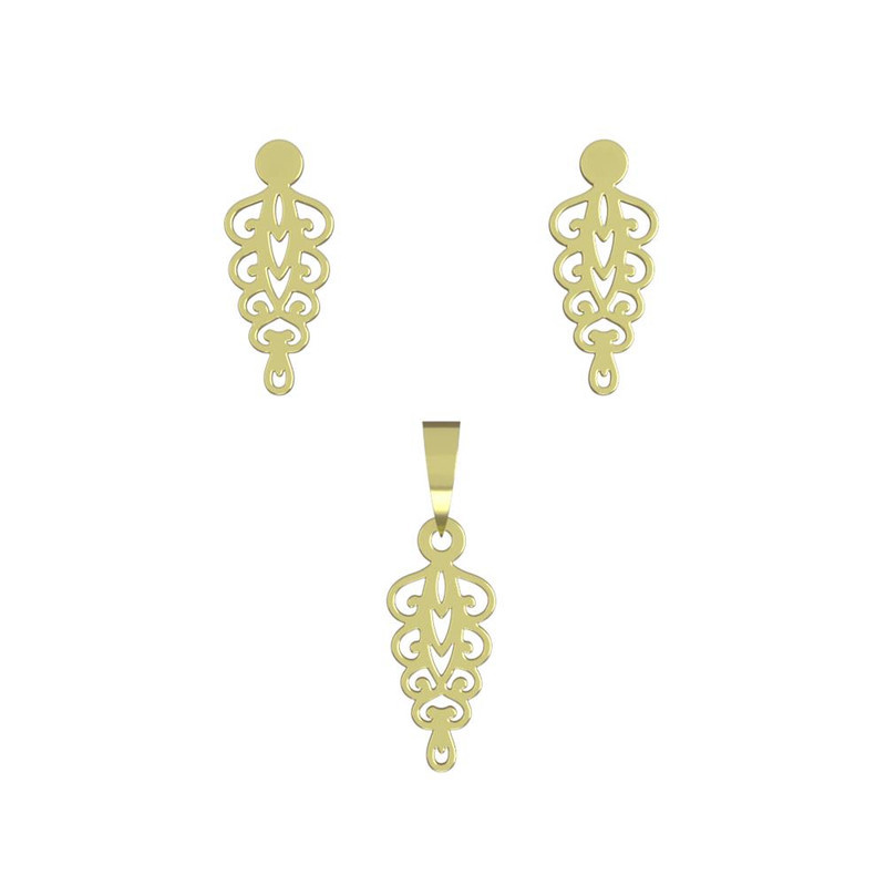 نیم ست طلا 18 عیار زنانه مدوپد مدل اسلیمی کد NA10791 نیم ست طلا 18 عیار زنانه مدوپد مدل اسلیمی کد NA10791