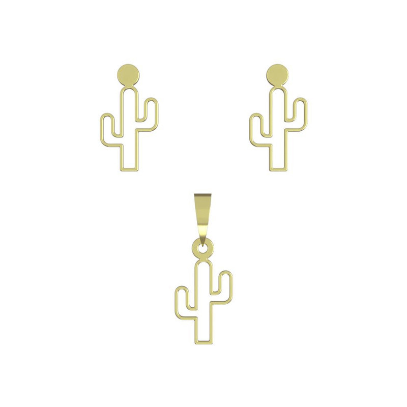 نیم ست طلا 18 عیار زنانه مدوپد مدل کاکتوس کد NA10798 نیم ست طلا 18 عیار زنانه مدوپد مدل کاکتوس کد NA10798