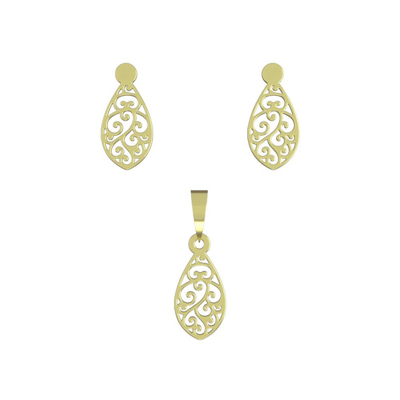 نیم ست طلا 18 عیار زنانه مدوپد مدل اسلمیی کد NA10802 نیم ست طلا 18 عیار زنانه مدوپد مدل اسلمیی کد NA10802