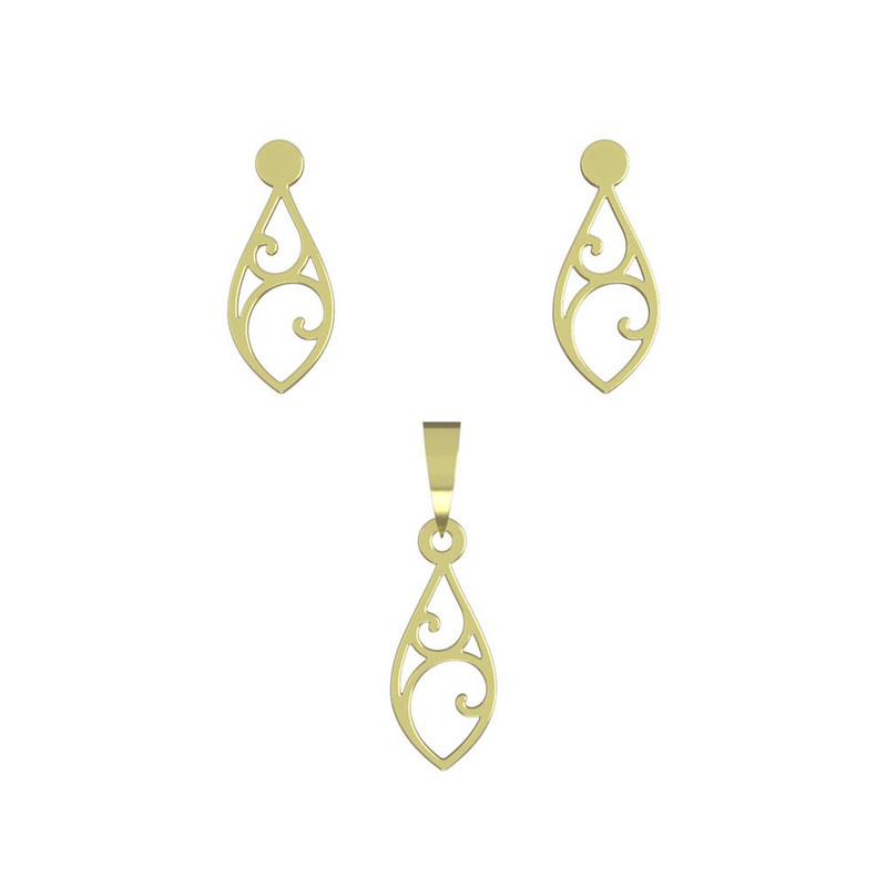 نیم ست طلا 18 عیار زنانه مدوپد مدل اشک کد NA10843 نیم ست طلا 18 عیار زنانه مدوپد مدل اشک کد NA10843