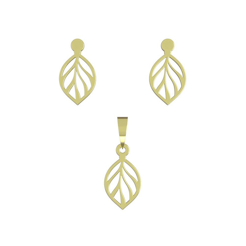 نیم ست طلا 18 عیار زنانه مدوپد مدل برگ کد NA10853 نیم ست طلا 18 عیار زنانه مدوپد مدل برگ کد NA10853