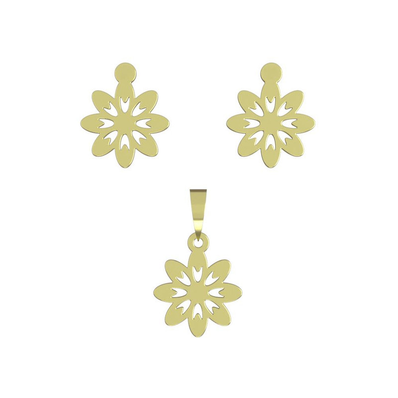 نیم ست طلا 18 عیار زنانه مدوپد مدل گل کد NA10862 نیم ست طلا 18 عیار زنانه مدوپد مدل گل کد NA10862