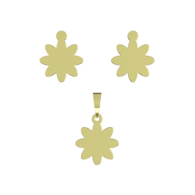 نیم ست طلا 18 عیار زنانه مدوپد مدل گل کد NA10866 نیم ست طلا 18 عیار زنانه مدوپد مدل گل کد NA10866