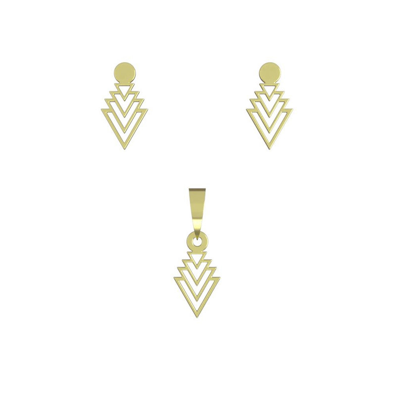 نیم ست طلا 18 عیار زنانه مدوپد مدل مثلث کد NA10871 نیم ست طلا 18 عیار زنانه مدوپد مدل مثلث کد NA10871