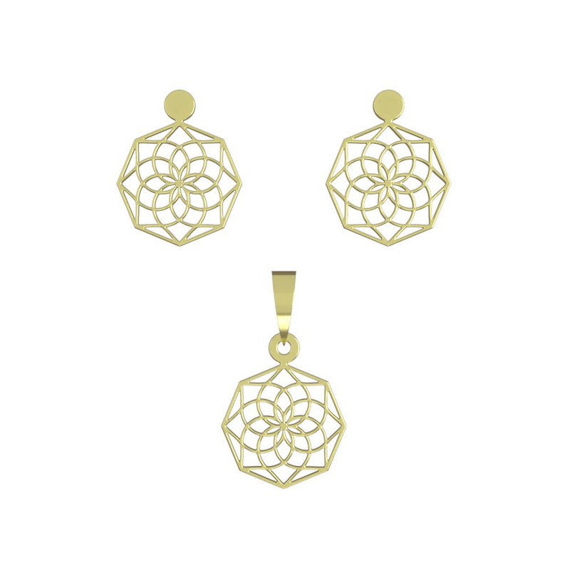 نیم ست طلا 18 عیار زنانه مدوپد مدل هندسی کد NA10906