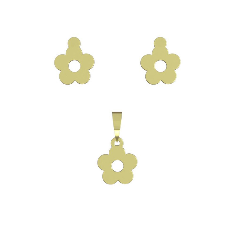 نیم ست طلا 18 عیار زنانه مدوپد مدل گل کد NA10917 نیم ست طلا 18 عیار زنانه مدوپد مدل گل کد NA10917