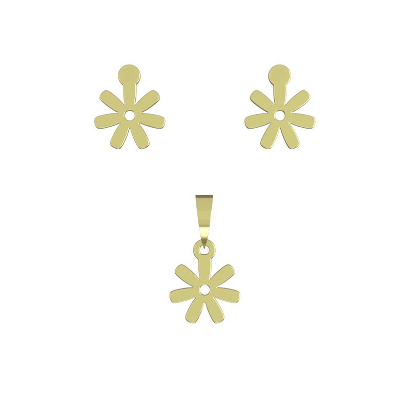 نیم ست طلا 18 عیار زنانه مدوپد مدل گل کد NA10919 نیم ست طلا 18 عیار زنانه مدوپد مدل گل کد NA10919