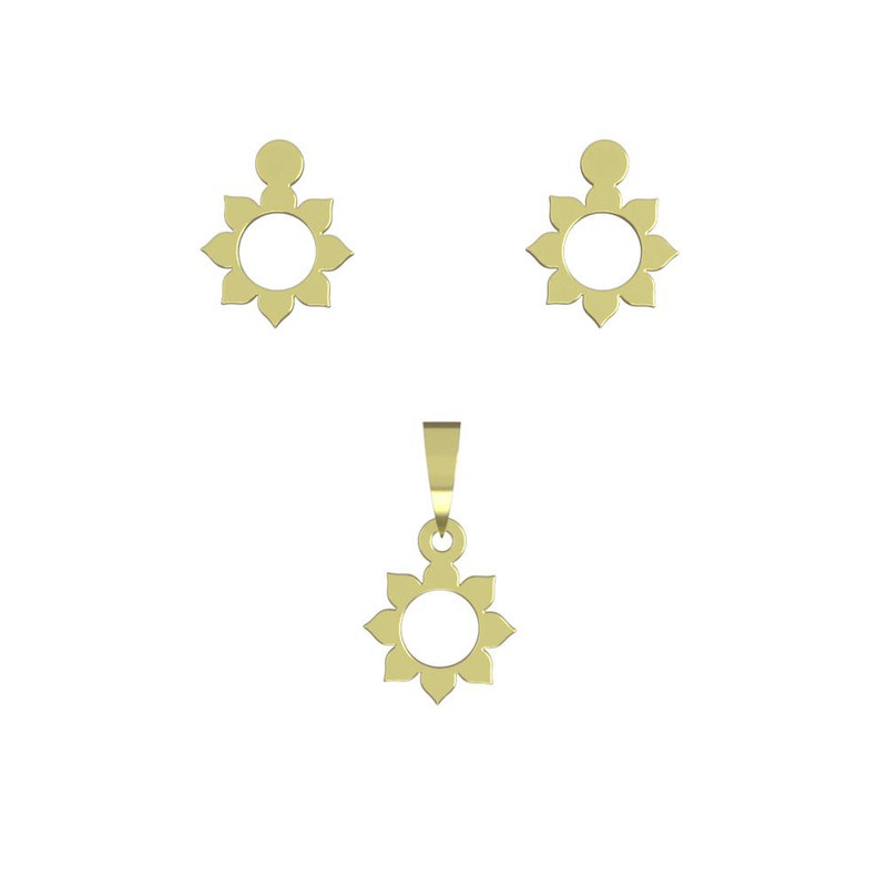 نیم ست طلا 18 عیار زنانه مدوپد مدل گل کد NA10933 نیم ست طلا 18 عیار زنانه مدوپد مدل گل کد NA10933