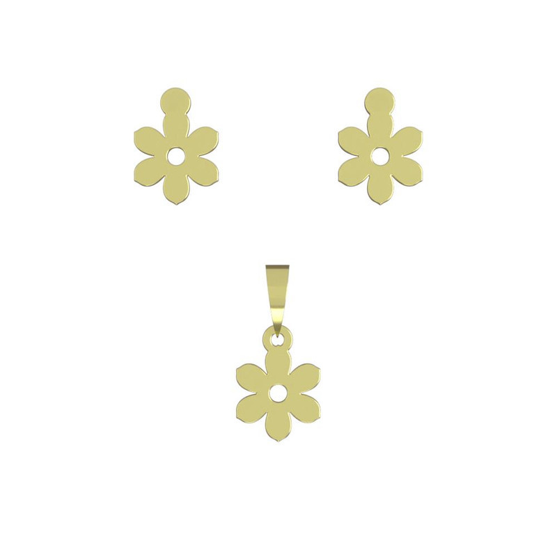 نیم ست طلا 18 عیار زنانه مدوپد مدل گل کد NA10934 نیم ست طلا 18 عیار زنانه مدوپد مدل گل کد NA10934