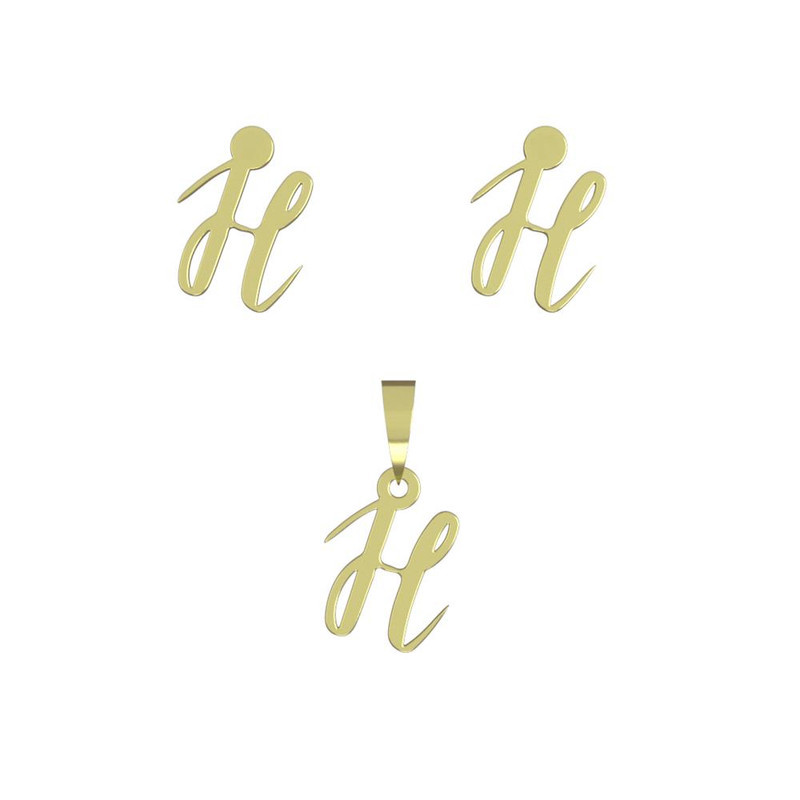 نیم ست طلا 18 عیار زنانه مدوپد مدل حرف h کد NA10942 نیم ست طلا 18 عیار زنانه مدوپد مدل حرف h کد NA10942