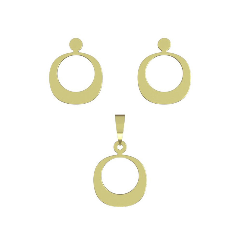 نیم ست طلا 18 عیار زنانه مدوپد مدل دایره کد NA10949