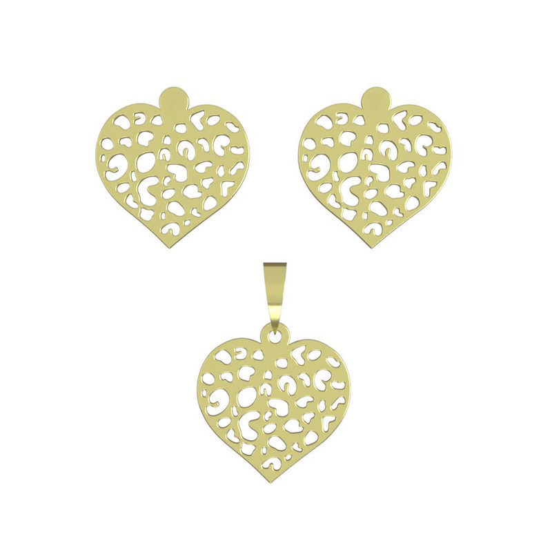 نیم ست طلا 18 عیار زنانه مدوپد مدل قلب کد NA10952