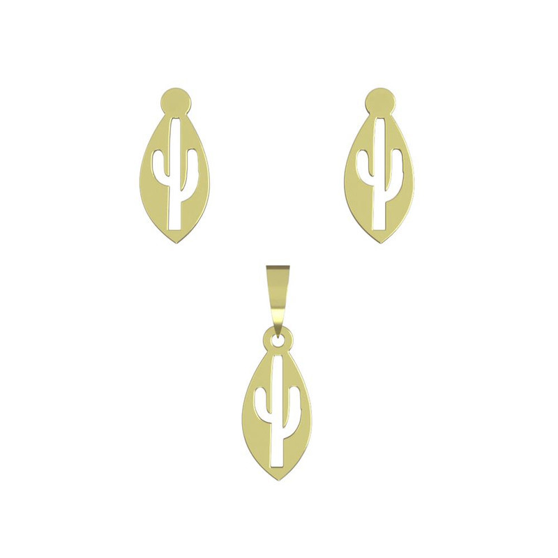 نیم ست طلا 18 عیار زنانه مدوپد مدل کاکتوس کد NA10961 نیم ست طلا 18 عیار زنانه مدوپد مدل کاکتوس کد NA10961