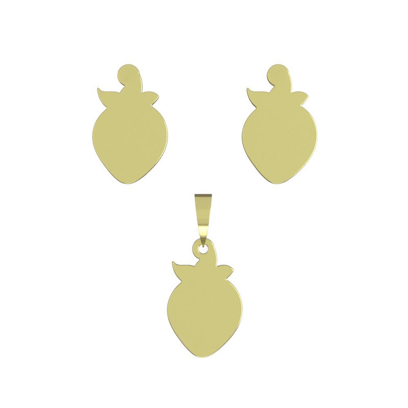 نیم ست طلا 18 عیار زنانه مدوپد مدل توت فرنگی کد NA10964