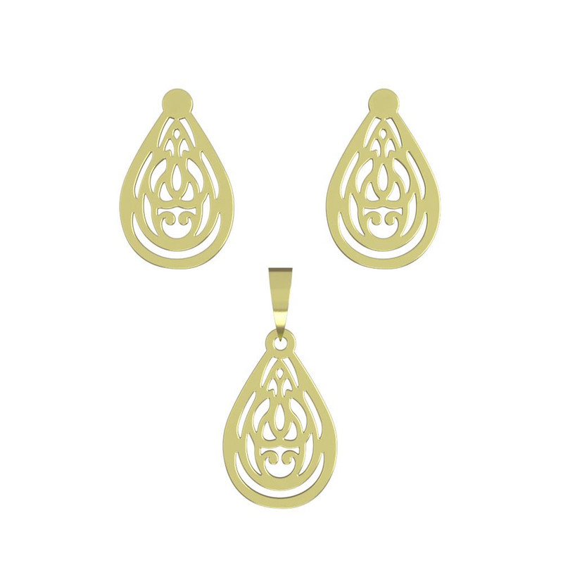 نیم ست طلا 18 عیار زنانه مدوپد مدل اشک کد NA10980