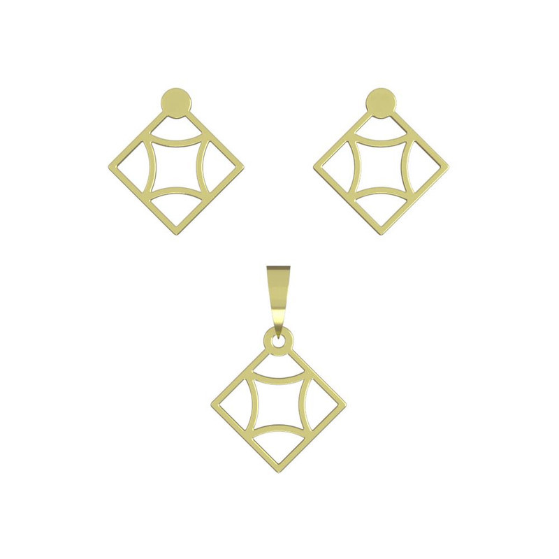 نیم ست طلا 18 عیار زنانه مدوپد مدل لوزی کد NA10984 نیم ست طلا 18 عیار زنانه مدوپد مدل لوزی کد NA10984