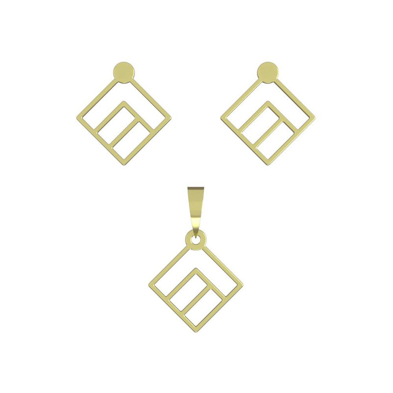 نیم ست طلا 18 عیار زنانه مدوپد مدل لوزی کد NA10998 نیم ست طلا 18 عیار زنانه مدوپد مدل لوزی کد NA10998