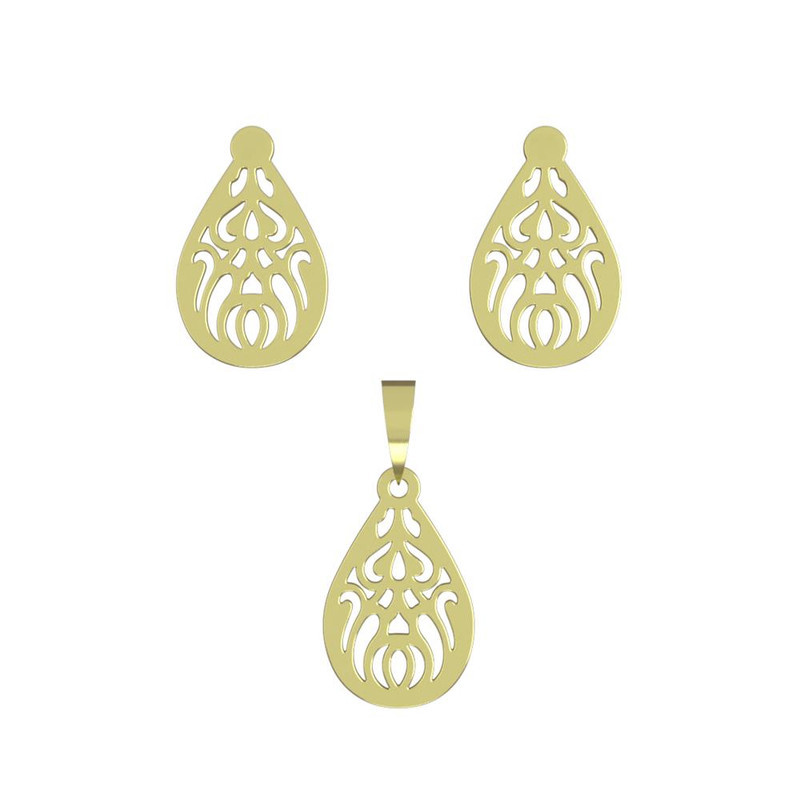 نیم ست طلا 18 عیار زنانه مدوپد مدل اشک کد NA11012