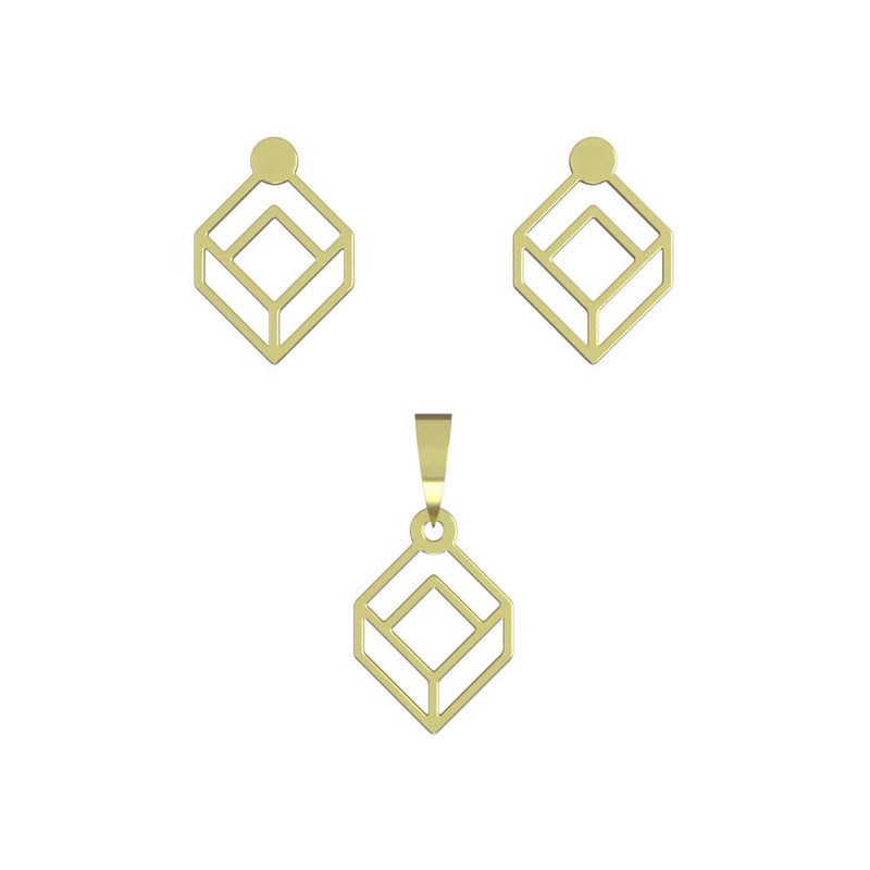 نیم ست طلا 18 عیار زنانه مدوپد مدل مکعب کد NA11016 نیم ست طلا 18 عیار زنانه مدوپد مدل مکعب کد NA11016