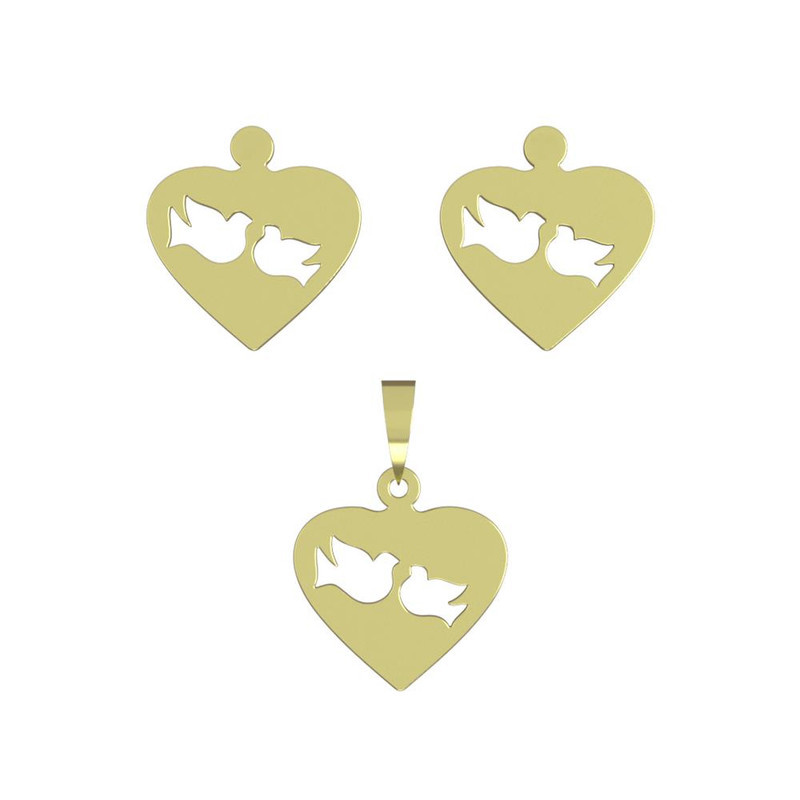 نیم ست طلا 18 عیار زنانه مدوپد مدل قلب و پرنده کد NA11018 نیم ست طلا 18 عیار زنانه مدوپد مدل قلب و پرنده کد NA11018