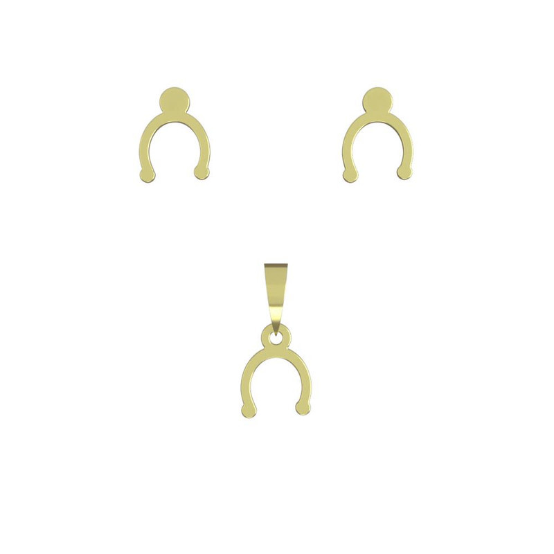 نیم ست طلا 18 عیار زنانه مدوپد مدل نیم دایره کد NA11033