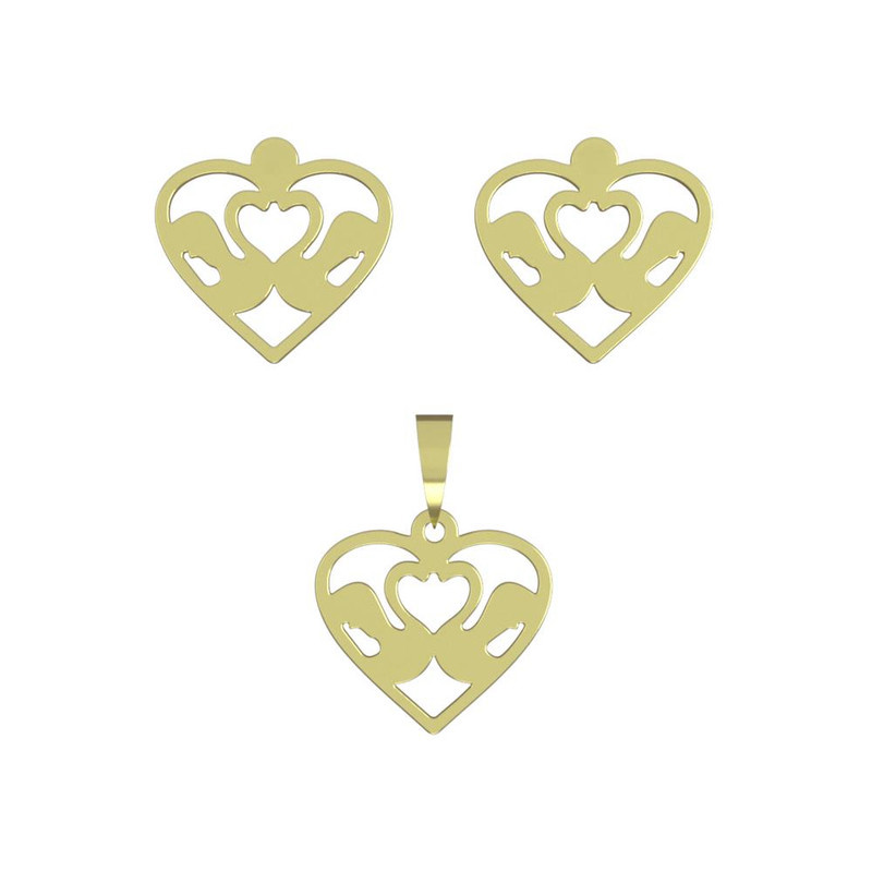 نیم ست طلا 18 عیار زنانه مدوپد مدل قلب کد NA11035