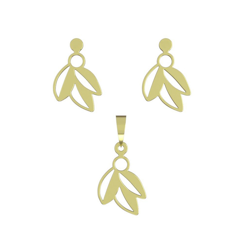 نیم ست طلا 18 عیار زنانه مدوپد مدل گل کد NA11040 نیم ست طلا 18 عیار زنانه مدوپد مدل گل کد NA11040