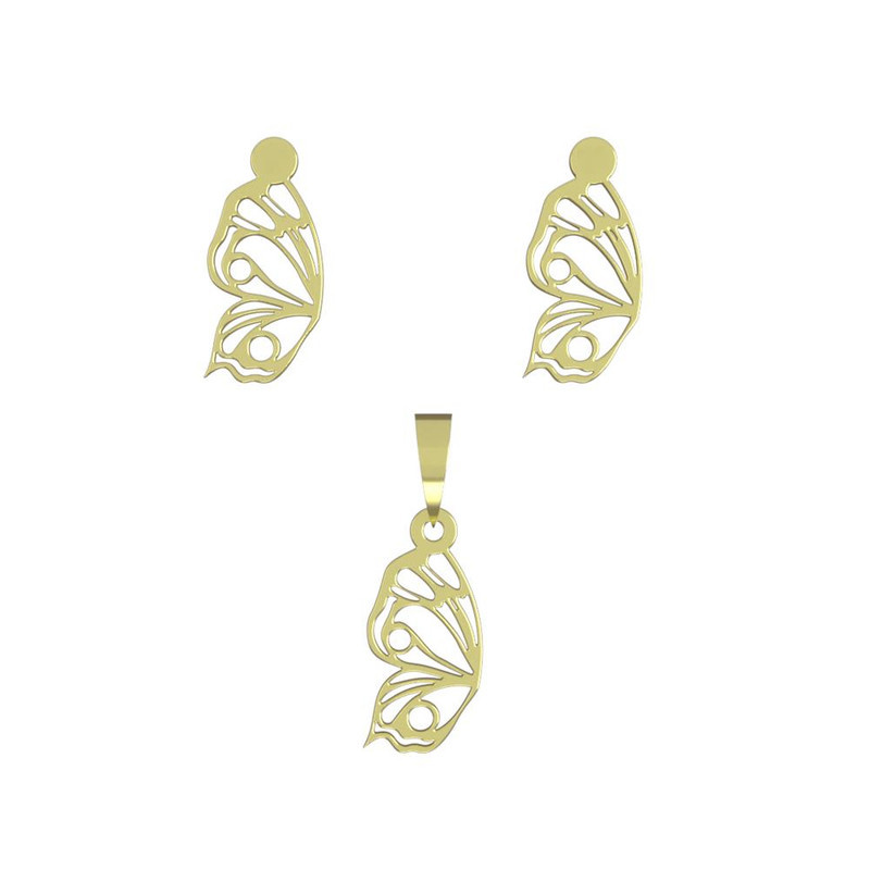 نیم ست طلا 18 عیار زنانه مدوپد مدل بال پروانه کد NA11066 نیم ست طلا 18 عیار زنانه مدوپد مدل بال پروانه کد NA11066