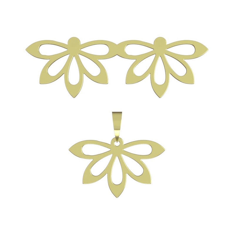 نیم ست طلا 18 عیار زنانه مدوپد مدل گل کد NA11068